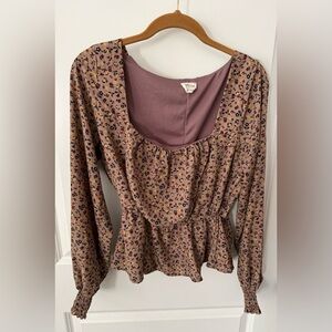 Peach Love California Floral Blouse in Pink and Black